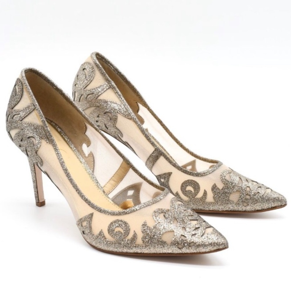 NEW Jessica Simpson Liereena 2 Sparkly Glitter Heels 7
